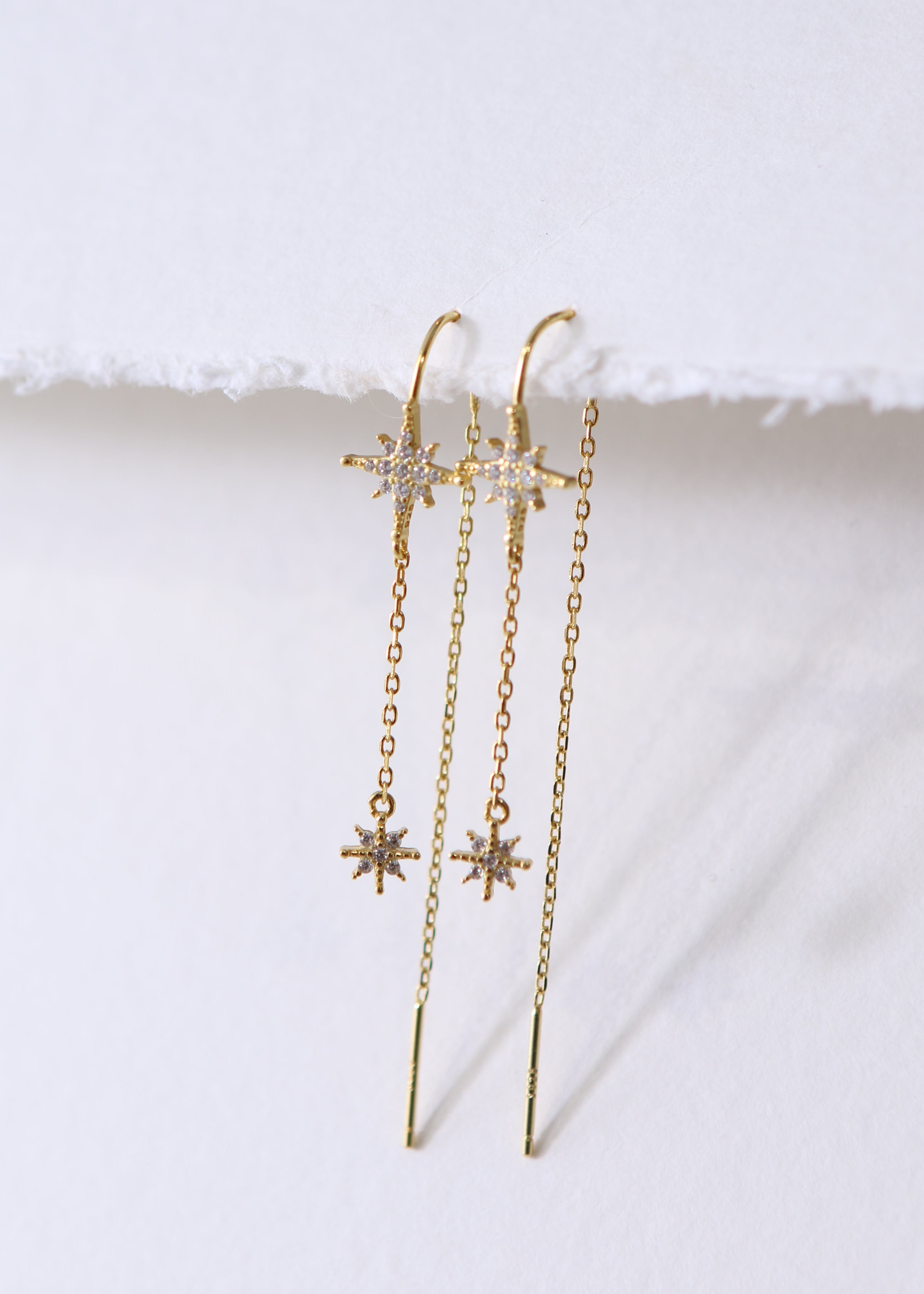 SOLSTICE STAR THREADER EARRINGS
