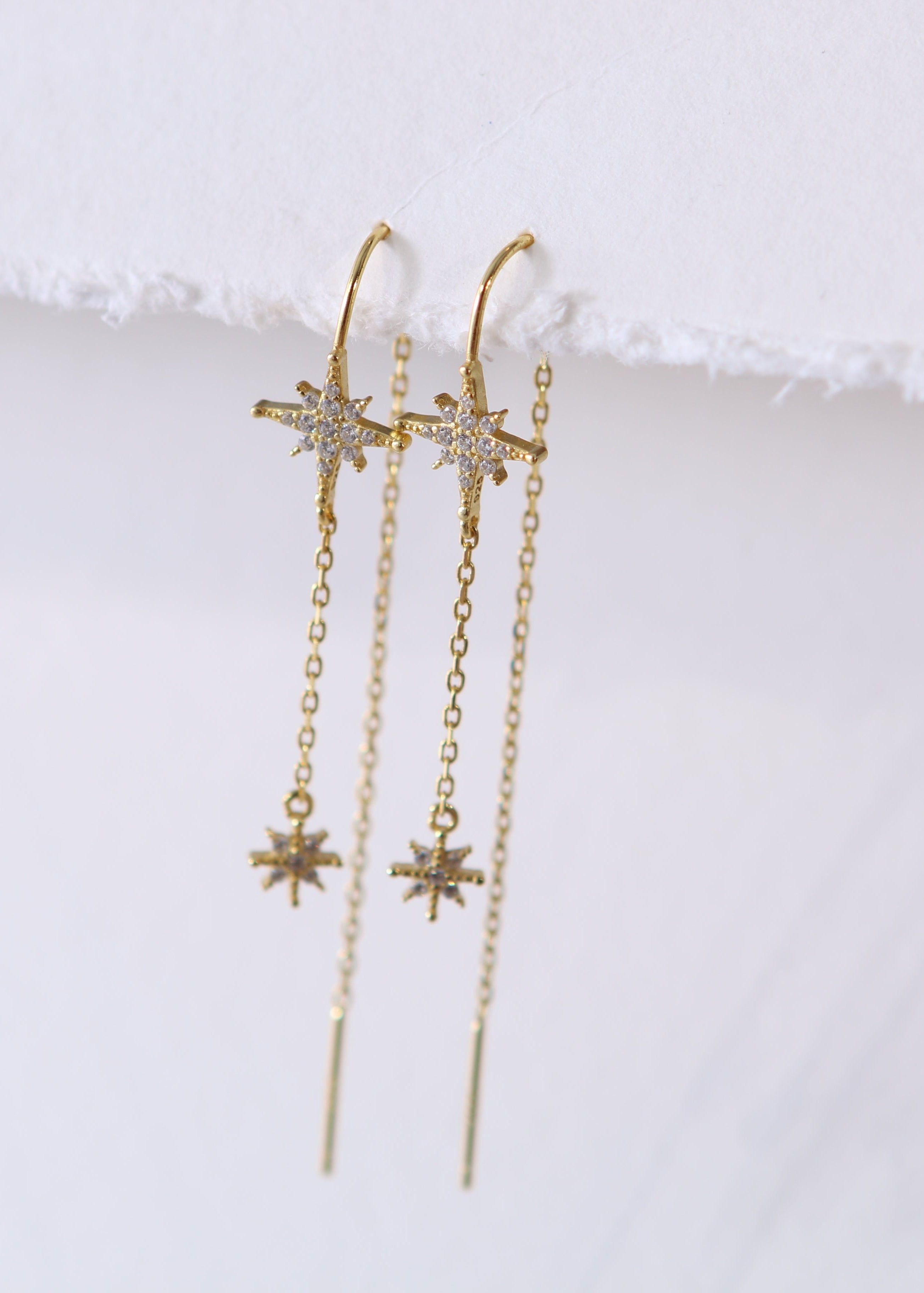 SOLSTICE STAR THREADER EARRINGS