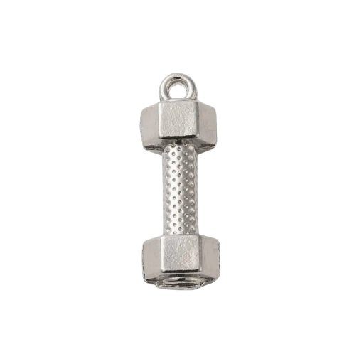 Silver Dumbbell Charm