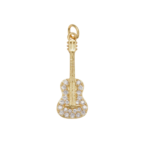 Rhinestone Guitar Charm