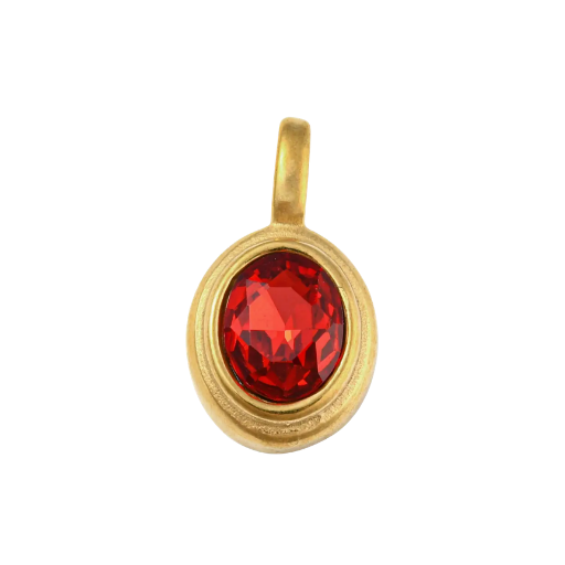 Gold Framed Red Stone Charm