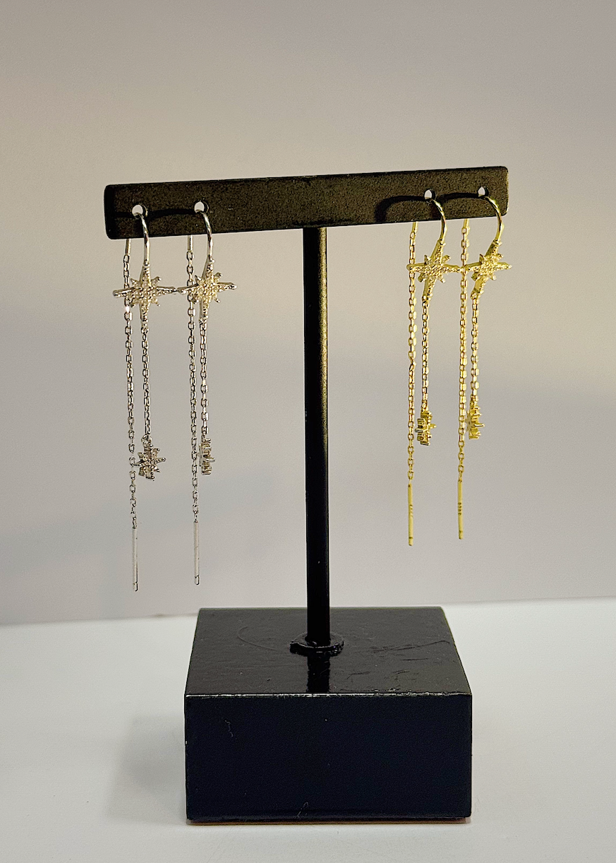 SOLSTICE STAR THREADER EARRINGS