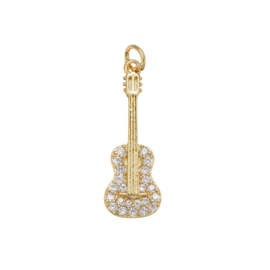 Rhinestone Guitar Charm