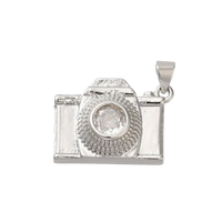 Large Silver Camera Charm