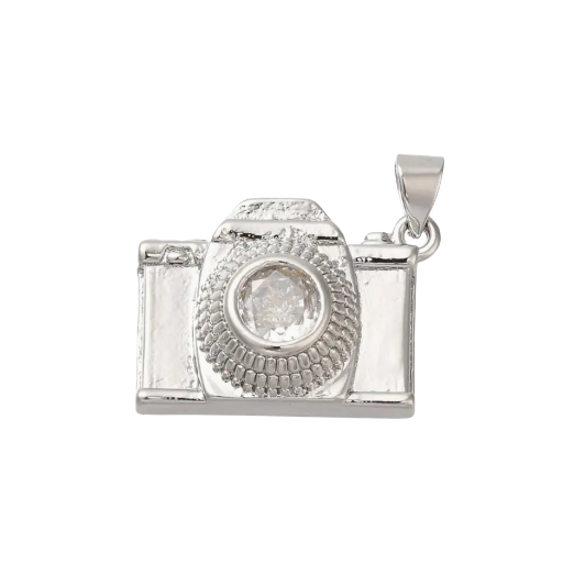 Large Silver Camera Charm