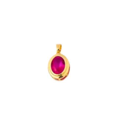 Gold Framed Pink Stone Charm