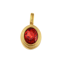 Gold Framed Red Stone Charm