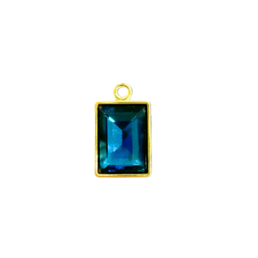 Gold Framed Blue Stone Charm